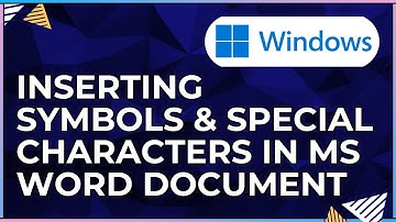 How To Insert Symbols and Special Characters In a Microsoft Word Document-For Windows  Computers