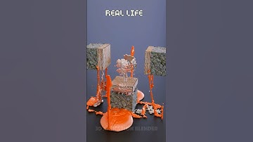 Minecraft vs Real life 3D Satisfying Simulation 💦⛏️ #blender3d #3dart #3danimation #satisfying