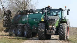 Fendt 1038 Vario Working Hard in The Field w/ Samson PG II 28 HWD | Injecting Slurry 2018 | DK Agri