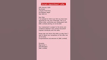 Appointment Letter | Format for Write ✍️ Appointment Letter in English #appointmentsetters