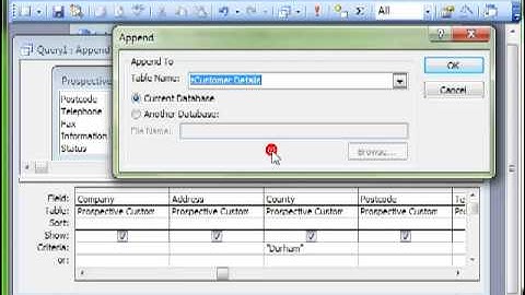 Am 5.3.1.2 Create an Append Query in Microsoft Access 2003