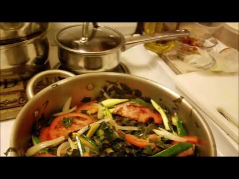 Ras Fletcher's Ital Collard Greens with Zucchini & Brawta!! #YardieLife