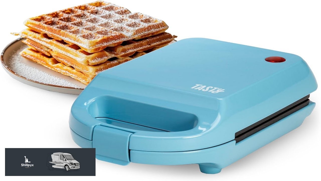 Tasty Mini Nonstick Waffle Maker Perfect for Individual Waffles Hash Browns Brownies
