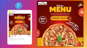 Instagram Pizza Poster design in Pixellab | Mobile graphic | Easy to create Pixellab |