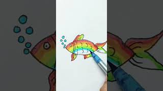 satisfying art#fish drawing#youtubeshorts #trending #shorts