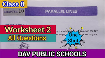 DAV class 8 maths chapter 10 Parallel Lines worksheet 2 - all questions solved
