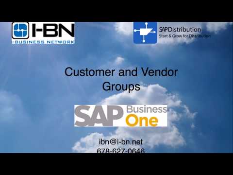 Customer and Vendor Groups  - SAP Business One