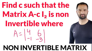 non invertible matrix . find c so that matrix A-CI2 is non invertible #matrixalgebra #dsu #lse #mit