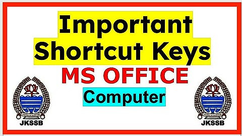 Computer Shortcut Keys || JKSSB VLW