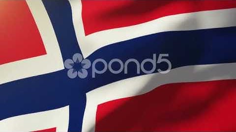 Norway Flag Waving In The Wind. Looping Sun Rises Style. Animation Loop