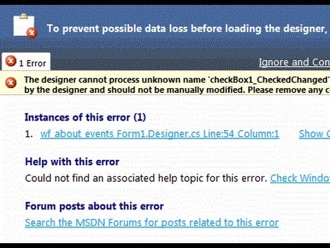 Visual Studio C# Event Tutorial - Prevent Possible Data Loss Before Loading the Designer