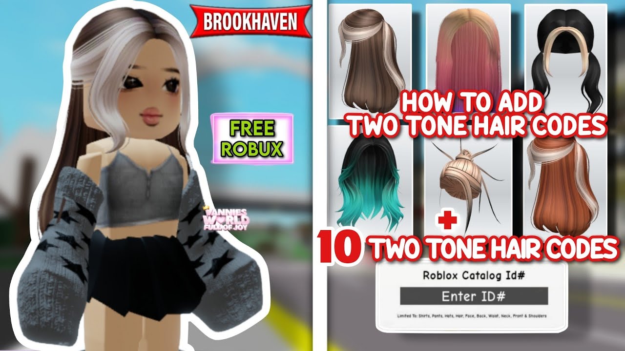 How To Add Two Tone Hair Id Codes + 10 Two Tone Hair Id Codes For  Brookhaven 🏡Rp 🤩🔥 - Youtube