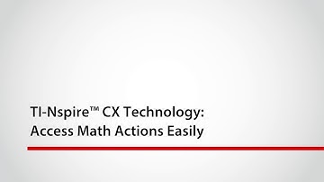TI-Nspire CX Technology: Access Math Actions Easily