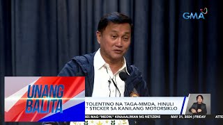 2 escort ni Sen. Tolentino na taga-MMDA, hinuli dahil sa "police" sticker sa... | Unang Balita
