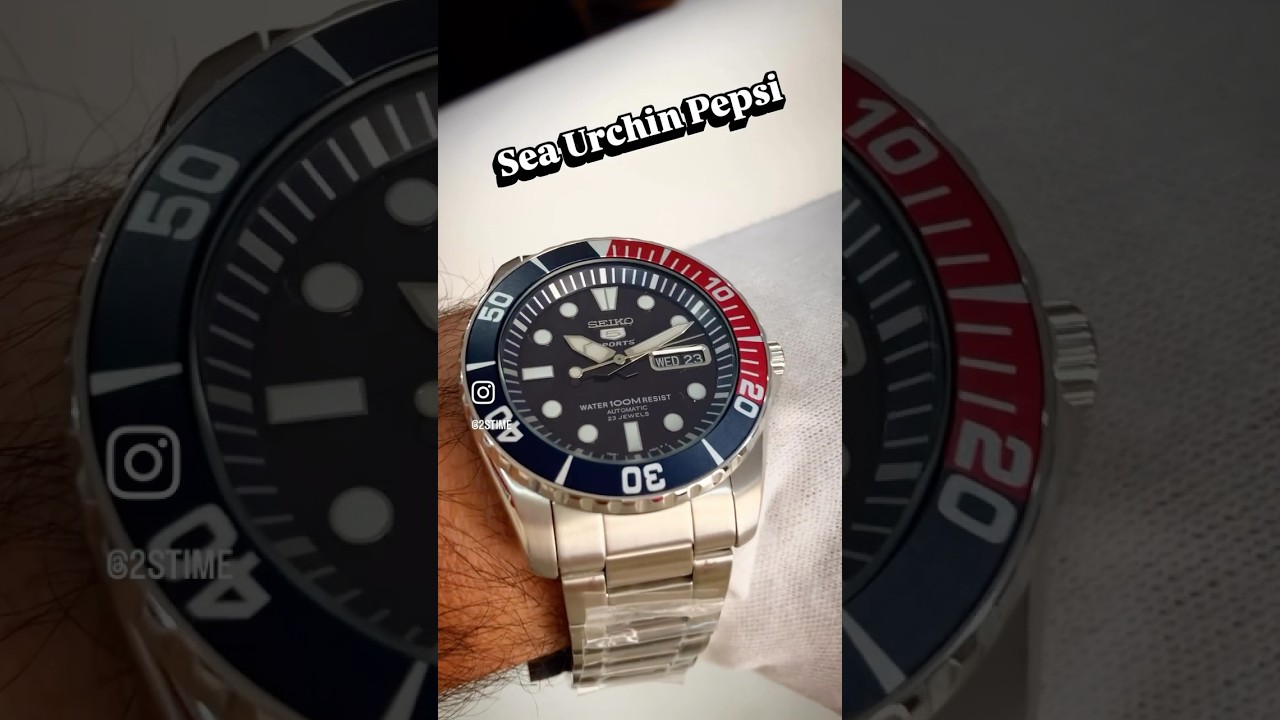 SEIKO 5 Sports SNZF15K1 Sea Urchin Pepsi Bezel #watch #seiko