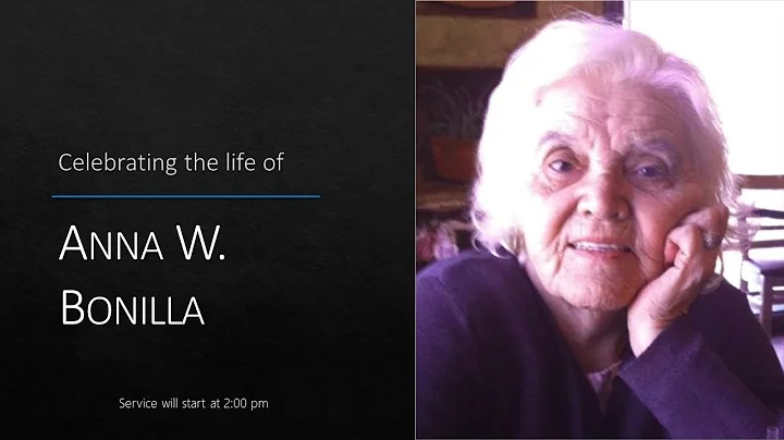 Funeral service for Anna W. Bonilla