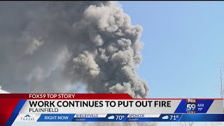 Work continues to put out fire at Plainfield Walmart distribution facility