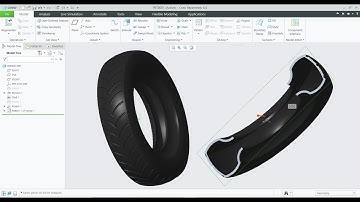 Tyre Design in 3D | Tyre Design in creo | Two wheeler tyre in creo | Tyre making process in creo