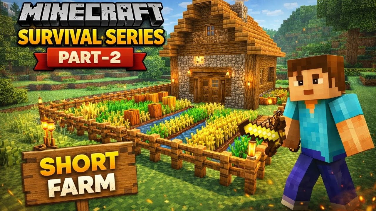 Survival series part 2 Minecraft farm build 📱😊😃🌲🌳💐#minecraft # ...