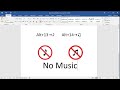 How to make No Music sign in word