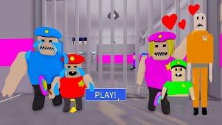 Roblox BUFF POLICE FAMILY PRISON RUN ESCAPE! #roblox #obby