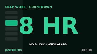 8 Hour Timer — Progress Rail (Countdown with Alarm)