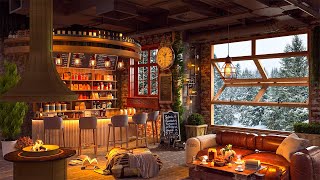 Deep Jazz Music & Cozy Coffee Shop Ambience on Snowy Day ☕ Winter Jazz Piano Music to Relax,Work