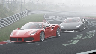 A lap arround nordschleife with the lamborghini huracan an ferrari 488
gtb. is pay mod from: http://www.assettodrive.net/ twitter: ...