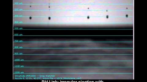 DMP2831 Dimatix Inkjet Printer: Regular and Irregular drops