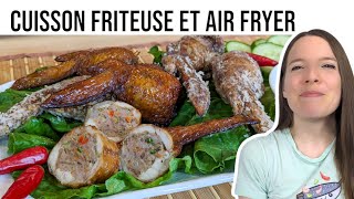 Ailes De Poulet Farcies Thaïes Friteuse Et Air Fryer Hop Dans Le Wok