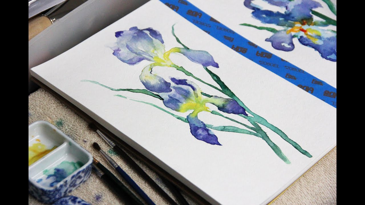 ASMR Watercolor Painting (whispers, brush sounds, water sounds)