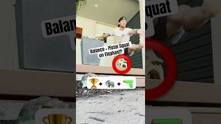 Balance + Pistol Squat on Elephant? Today’s Human Challenge. #viralchallenge #pistolsquat #viral