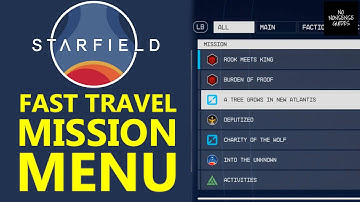 Starfield Fast Travel Directly from Missions Menu