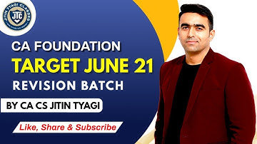 LECTURE-3 || CA FOUNDATION|| ROE  || TARGET JUNE 2021|| CA CS JITIN TYAGI||