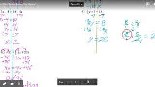 Chapter 3 Test Review Answer Key Algebra 1
