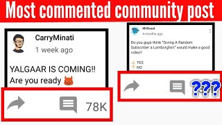 Most Commented Community Post Ever On Youtube | MrBeast & Carryminati