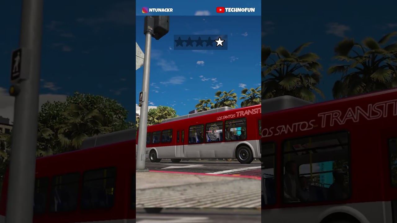 OTOBÜSE BİNEREK POLİSLERDEN KAÇMAK MÜMKÜN MÜ? YADA BİZİ YAKALAR MI?  #SHORTS #gtavshorts #gta5shorts