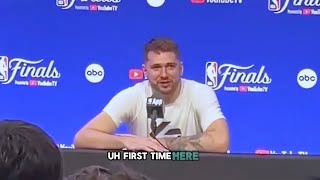 Luka Doncic gets surprised by Rockets Jabari Smith at NBA Finals