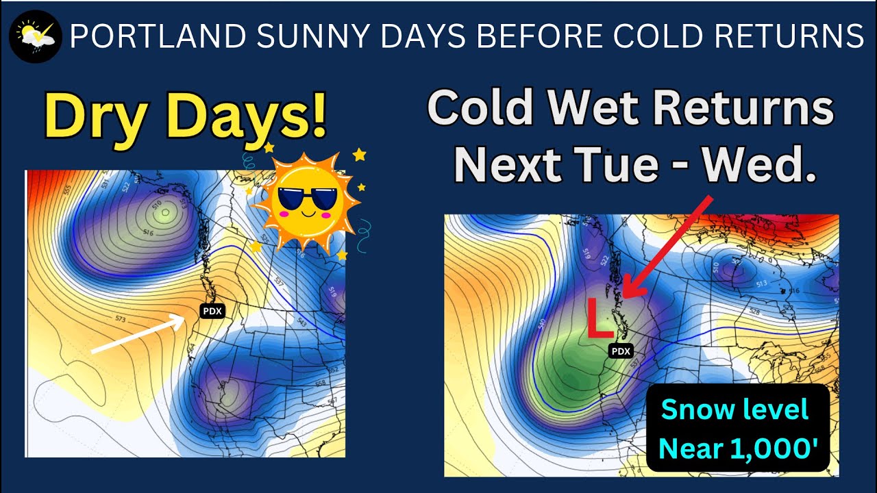 NW Dry Days Before Cold Wet Pattern, Low Snow Levels - YouTube