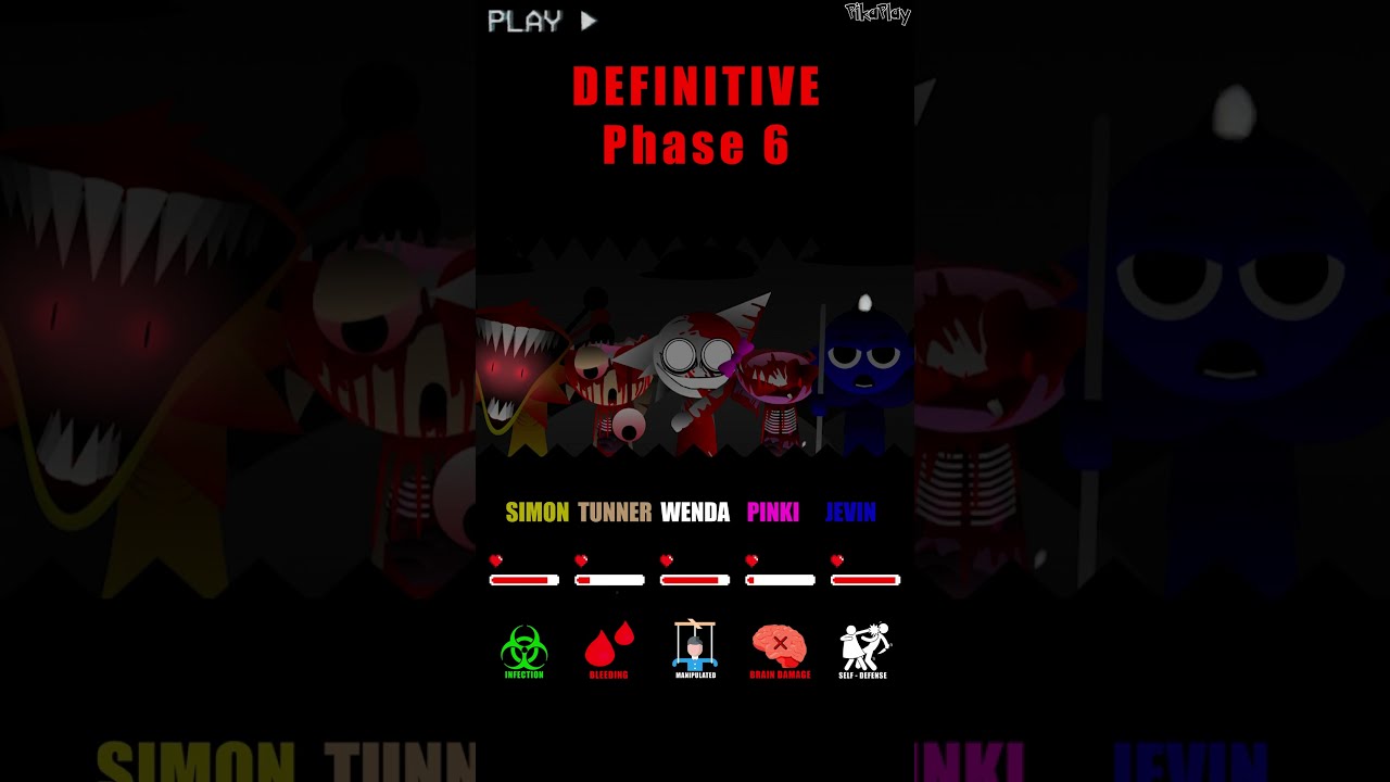 HP Bar Simon Tunner Wenda Pinki Jevin In 3 10 Definitive Phases Sprunki Incredibox