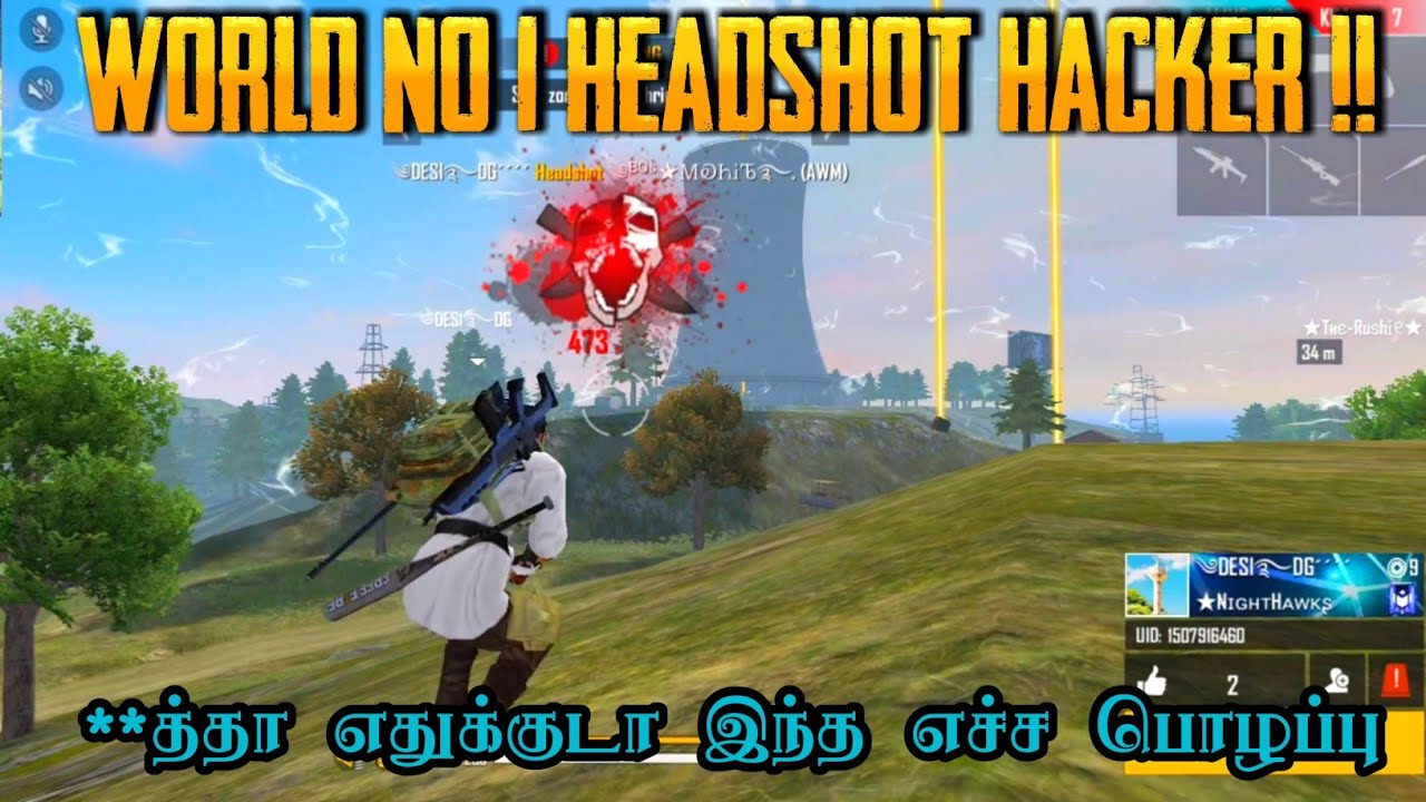 World No1 Headshot Hacker Free Fire Tricks Tamil Sk Gaming