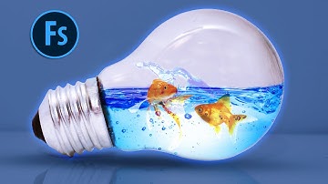 Photo Manipulation | Fish and Water Splash in Bulb