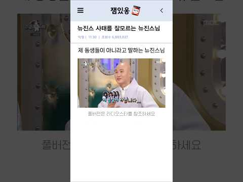 뉴진스 사태를 잘모르는 뉴진스님