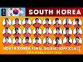 South Korea Final Squad For FIFA World Cup 2026 | South Korea’s Official Squad for FIFA World Cup