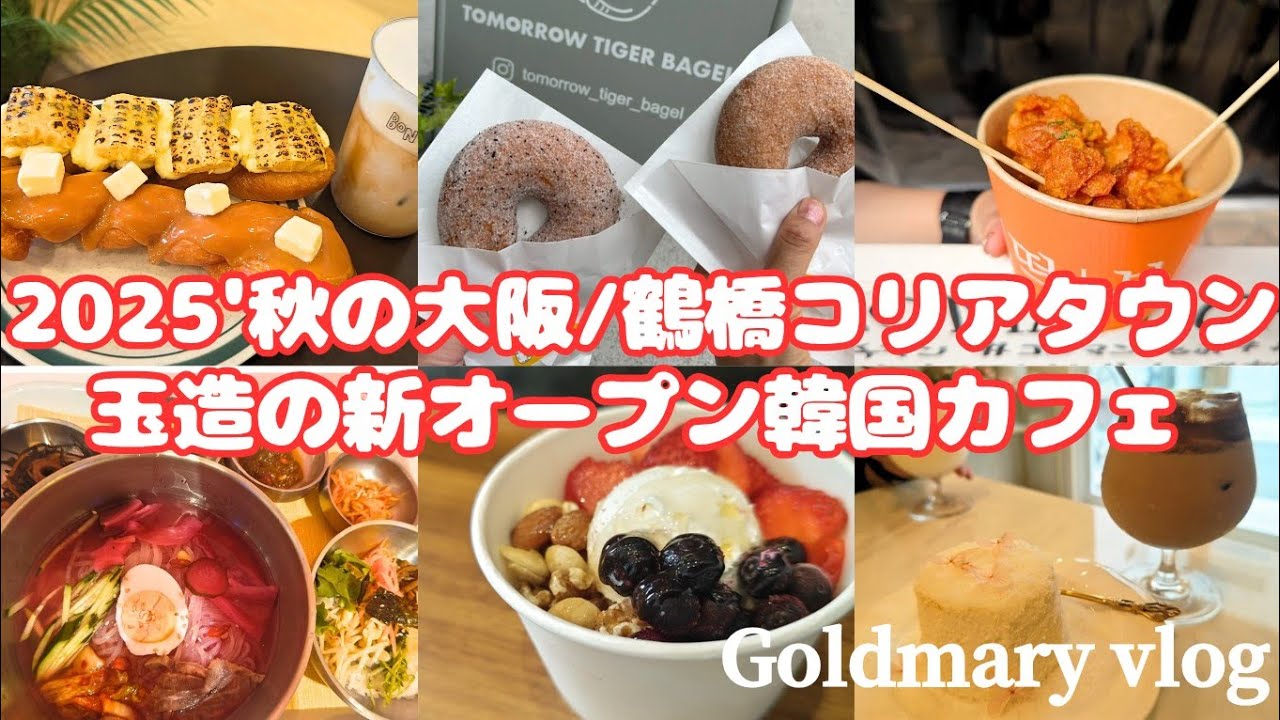 2025'秋の大阪/鶴橋コリアタウン🇰🇷新店舗続々！生ベーグルドーナツと薬膳ランチ、映えカフェに大満足！玉造の新オープン韓国カフェボンタンドーナツ☆