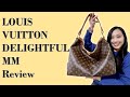 Louis Vuitton Delightful MM Review. Dimensions. What fits in. How it looks when carried.