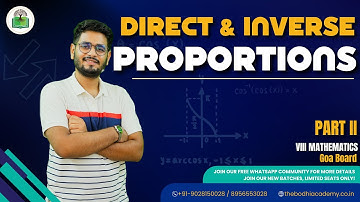 GOA BOARD|| CLASS 8 || MATHS || DIRECT AND INVERSE PROPORTIONS; || PART 2