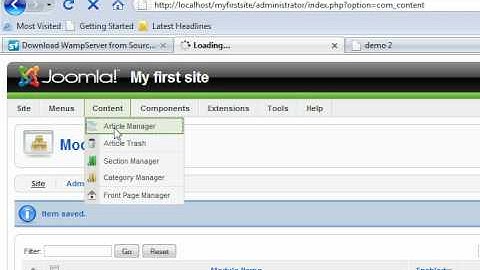 Learn how to install Wamp + Joomla + Make basics website part 3