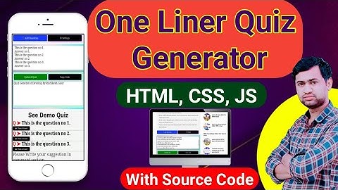 Professional Quiz Generator For Blogger | Best Quiz Generator | #HTML_Quiz with Source Code