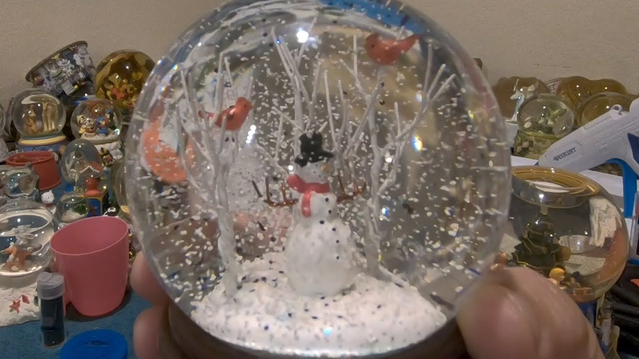 Ep. 8 - Snowman In The Woods Snow Globe Repair - Discolored Water Change 